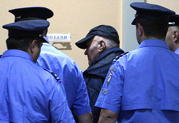 Ratko Mladic arrives at court in Belgrade, the capital of Serbia.