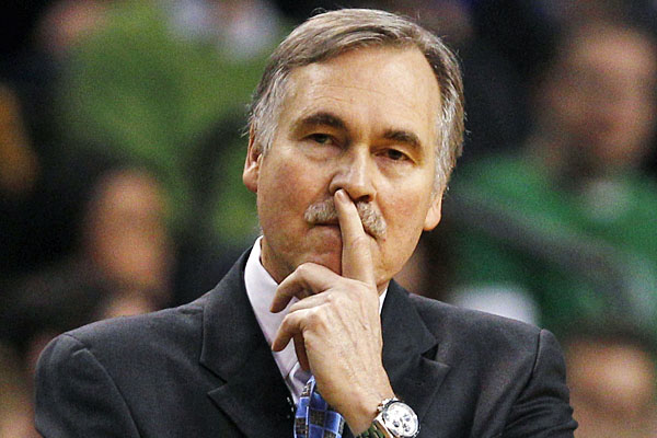 Mike D'Antoni is shown during a Lakers-Celtics game.
