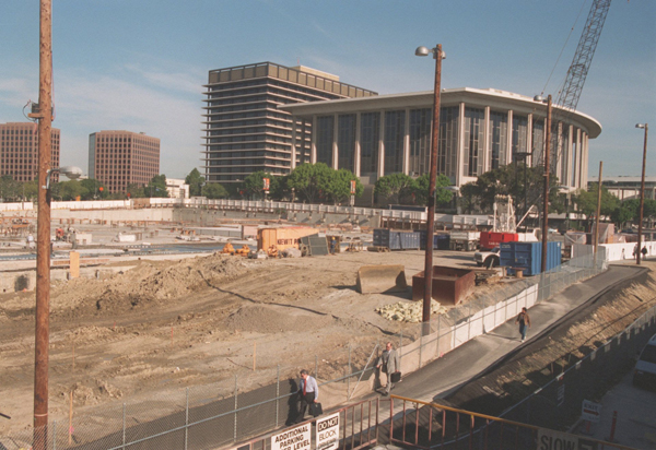 The Disney Hall construction site.