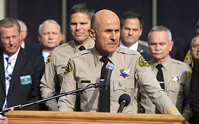 Los Angeles County Sheriff Lee Baca announces that he will not seek a fifth term and will retire at the end of the month.