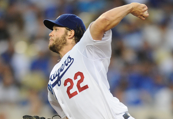 Dodgers starter Clayton Kershaw delivers a pitch during a 4-1 victory over the Washington Nationals.