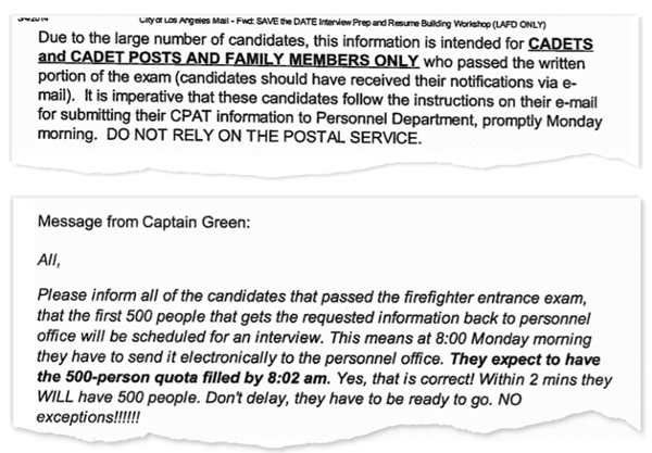 Selections from internal LAFD emails