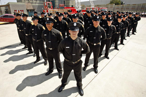 Graduates of the LAFD training academy in Panorama City