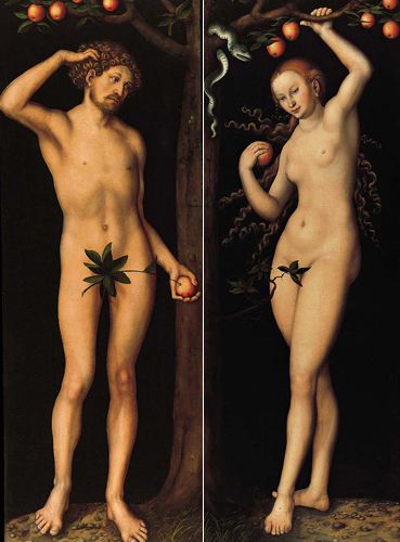Lucas Cranach the Elder's "Adam" and "Eve."