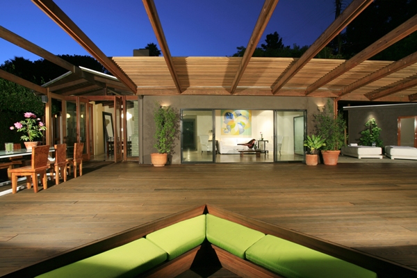 The rear deck of actor Heath Ledger's home in Hollywood Hills.