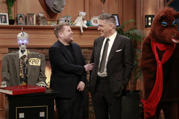 James Corden, left, with Craig Ferguson on "The Late Late Show with Craig Ferguson."