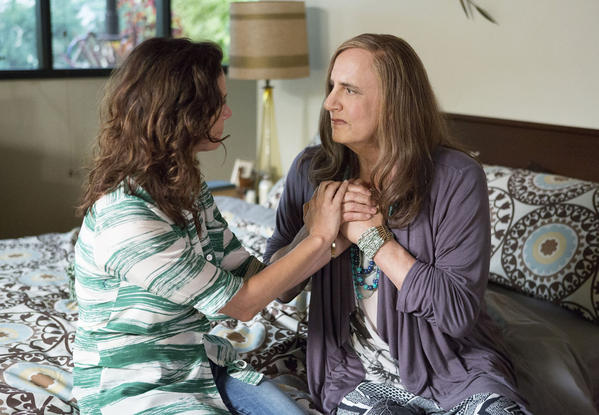 Jeffrey Tambor, right, and Amy Landecker appear in a scene from "Transparent."