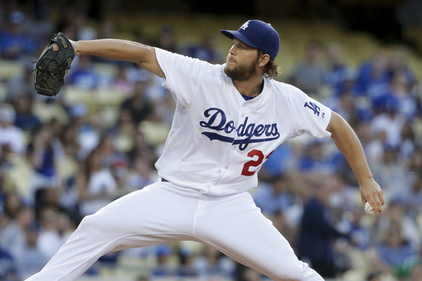 Dodgers starter Clayton Kershaw delivers a pitch during the first inning of a 5-0 win over the Philadelphia Phillies.