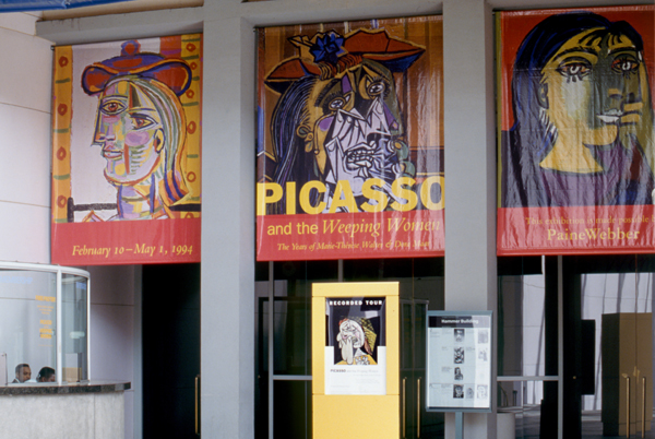 The entrance to LACMA's 1994 exhibition "Picasso and the Weeping Women: The Years of Marie-Therese Walter and Dora Maar."