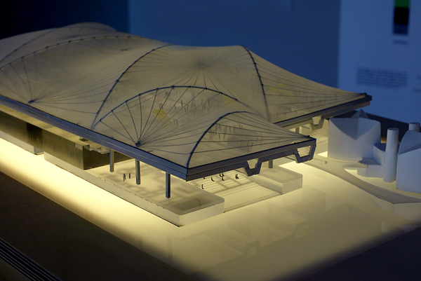 A model of architect Rem Koolhaas' LACMA design.