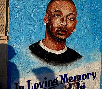 A memorial to Ezell Ford Jr.