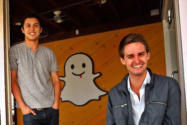 Snapchat co-founders Bobby Murphy, 24, left, and Evan Spiegel, 22, at the start-up's offices in Venice, made a deliberate choice to take Snapchat to Los Angeles shortly after coming up with the idea for the app while students at Stanford University. (Genaro Molina, Los Angeles Times)