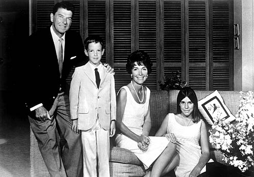 Ronald Reagan, Ronald Jr., Nancy and Patti