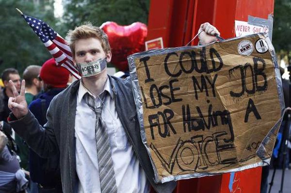 Day 31: An Occupy Wall Street demonstrator in Zuccotti Park.