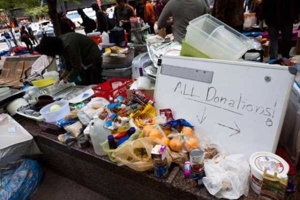 Supported by food donations, the Occupy Wall Street camp vows to push on with its protest.