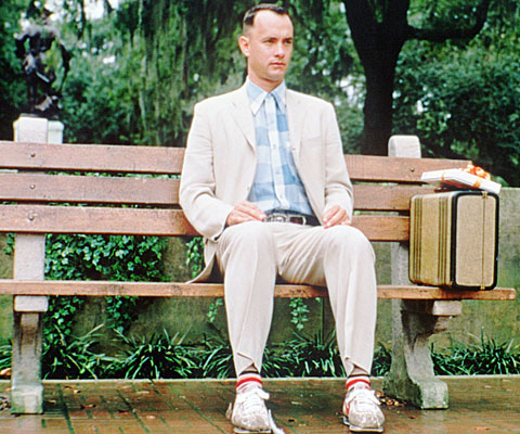 Tom Hanks as Forrest Gump.