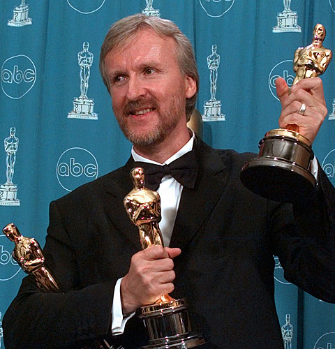 James Cameron won three awards for "Titanic," for director, best picture (as producer) and film editing.