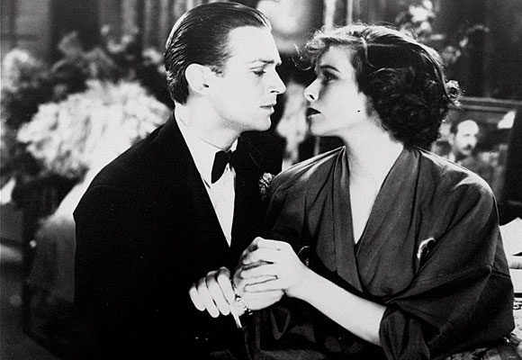 Douglas Fairbanks Jr. with Katharine Hepburn in a scene from "Morning Glory"