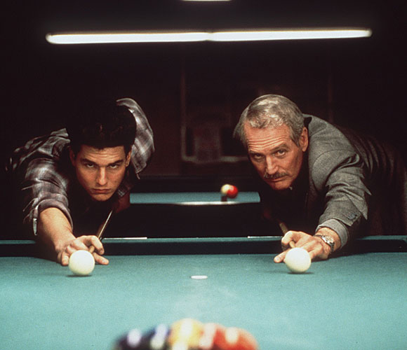 Tom Cruise, left, and Paul Newman in "The Color of Money"