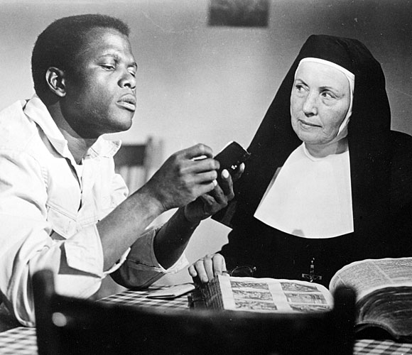 Sidney Poitier and Lilia Skala in "Lilies of the Field"
