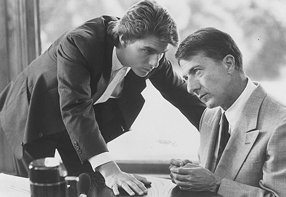 Tom Cruise, left, and Dustin Hoffman in a scene from "Rain Man"