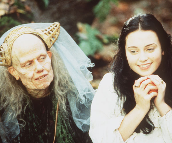 Sigourney Weaver, left, as the witch and Monica Keena as Snow White.