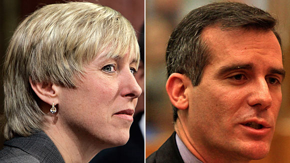 Mayoral hopefuls Wendy Greuel, left, and Eric Garcetti, right, pursued dueling investigations of LAFD.