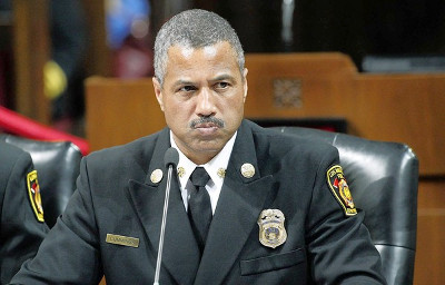 Los Angeles Fire Chief Brian Cummings at the nearly two-hour hearing.