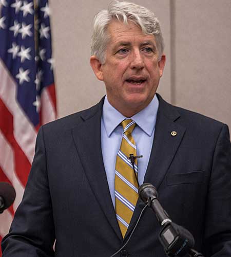 Virginia Attorney General Mark Herring speaks at a news conference  applauding the decision by a federal judge to strike down Virginia's ban on gay marriage. 