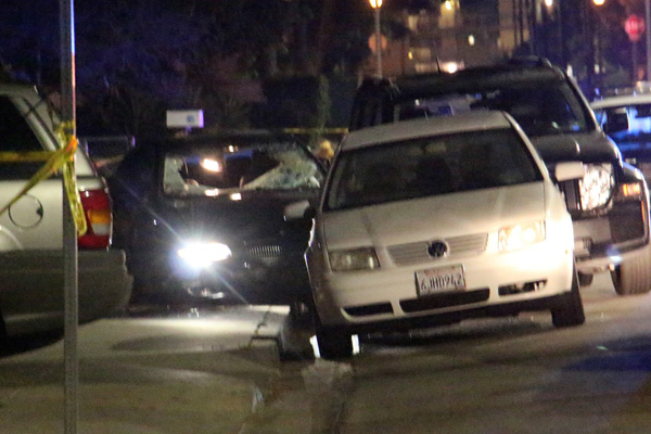 A car window is shot out after a series of shootings near the UC Santa Barbara campus.