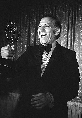 Jack Klugman holds his performance Emmy, earned for his role on "The Odd Couple."