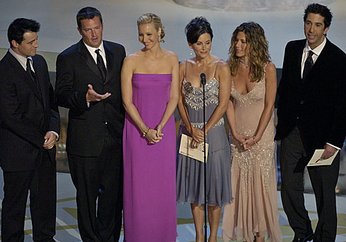 The cast of "Friends," which won for comedy series.