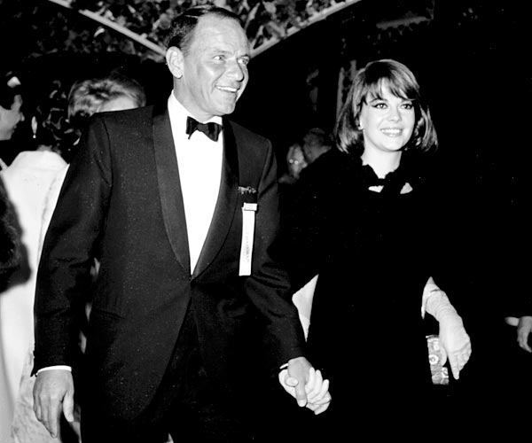 Frank Sinatra and Natalie Wood attend an event in Los Angeles in 1966.