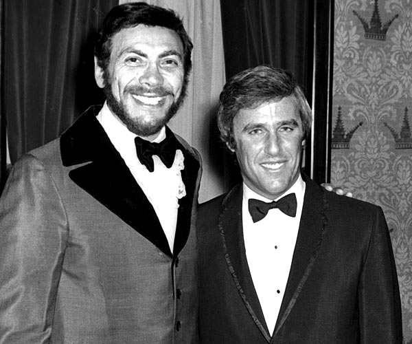 Ed Ames, left, and Burt Bacharach attend a party for the 11th Grammy Awards at the Americana Hotel in New York City in 1969.