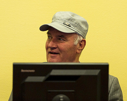 Ratko Mladic in court at The Hague.