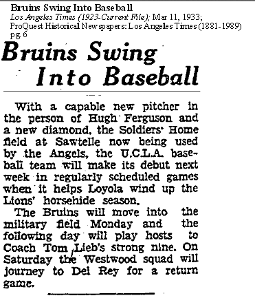 "Bruins Swing Into Baseball," a Times headline said ahead of the season opener.