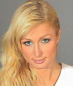 Paris Hilton's booking photo, taken after her June 2007 arrest on a probation violation.