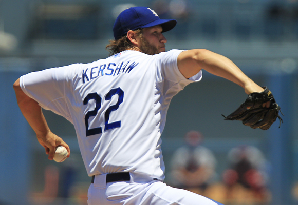 Clayton Kershaw delivers a pitch during the Dodgers' 6-0 victory over the St. Louis Cardinals.