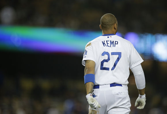 Matt Kemp returned to the Dodgers lineup in the loss, starting in left field in the place of the injured Carl Crawford.