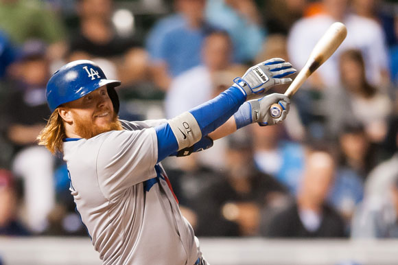Justin Turner hits a two-run double.