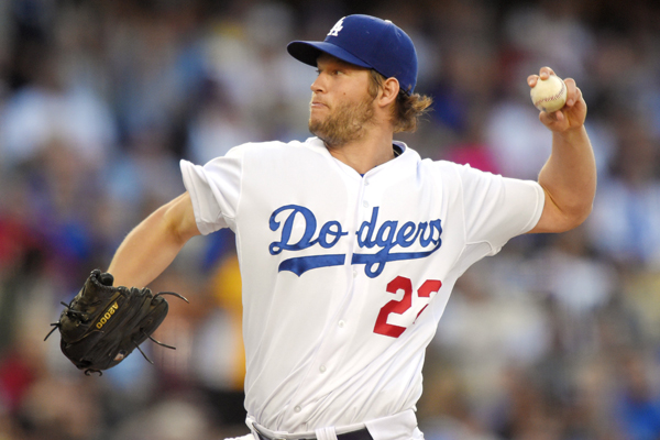 Dodgers starter Clayton Kershaw delivers a pitch during the second inning of the win over the Cardinals.