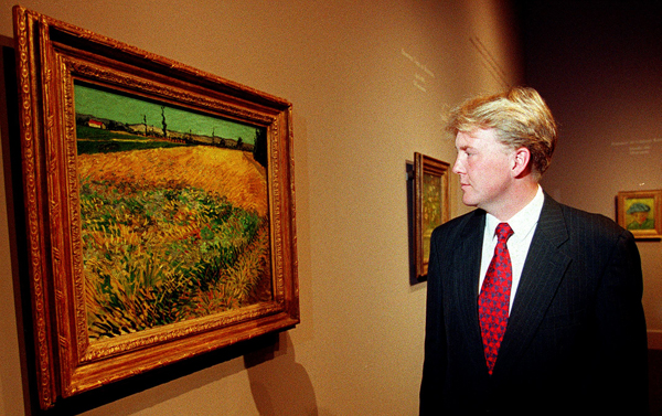 Prince Willem-Alexander, Crown Prince of the Netherlands, tours LACMA's Van Gogh exhibit on Jan. 21, 1999.