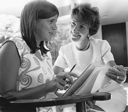 Nancy and Patti in their Pacific Palisades home, shown in 1966