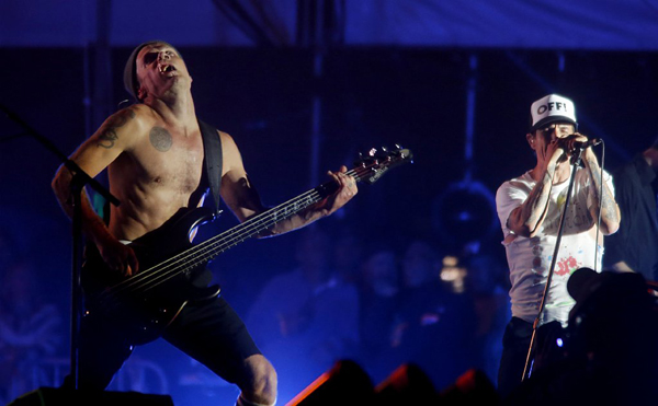 The Red Hot Chili Peppers perform at Coachella Music on Sunday, April 14, 2013.