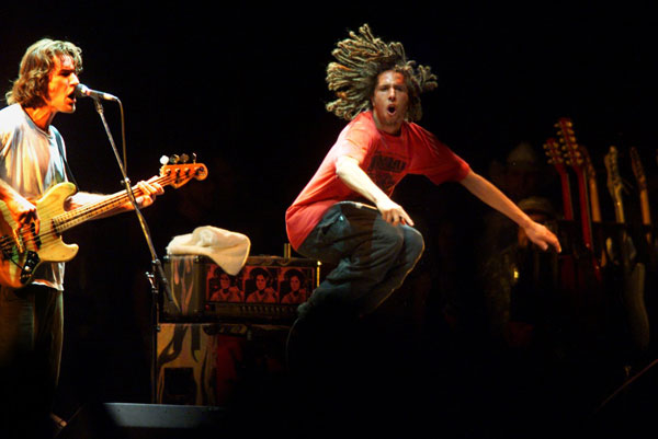 Zack de la Rocha leads Rage Against the Machine in 1999.