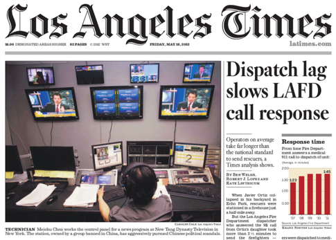 The Times front page on May 18, 2012.