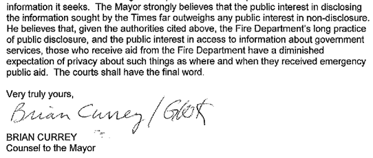 The mayor's lawyer called for the LAFD to answer a records request by The Times.