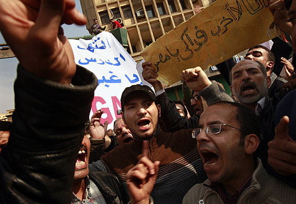 Hundreds of thousands of Egyptians gather in Liberation Square to call for the departure of President Hosni Mubarak.
