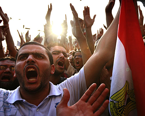 Egyptians gather at Tahrir Square in Cairo to call for a new revolution in Egypt.