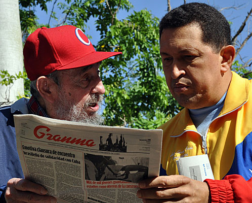 Venezuelan President Hugo Chavez, right, with Cuban leader Fidel Castro in Havana, Cuba.